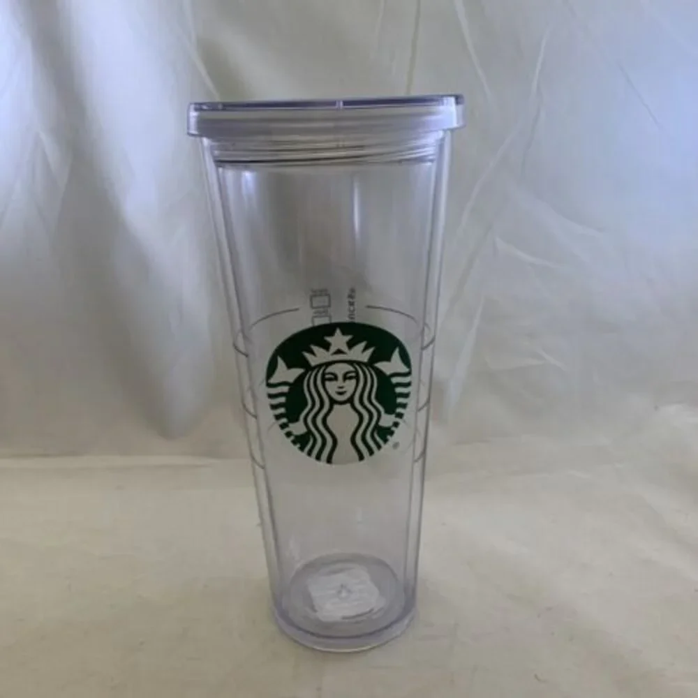 Starbucks Double Wall Clear Tumbler 24oz With Clear Lid No straw